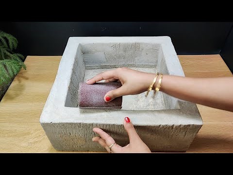 How to make Beautiful cement pond for waterfall fountain water fountain at home