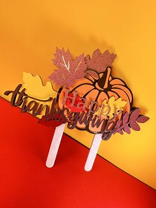 F R E E Thanksgiving Cake Topper SVG – Easy Cricut DIY! Watch Full Tutorial on Youtube! - Etsy