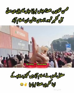 417K views · 10K reactions | محسن نقوی یہ جھنڈا جہاں لہرایا وہاں کامیابی ہی ہوئی آل کشمیر تمبور ایسوسی ایشن نے اسلام آباد میں کنٹینر پر چڑھ کے اپنا کشمیری جھنڈا لہرایا  | Attiq Nationalist | Facebook