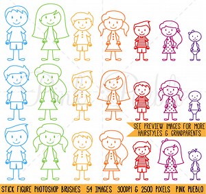 Stick Figure Photoshop Brushes, a Brush Add-On by PinkPueblo