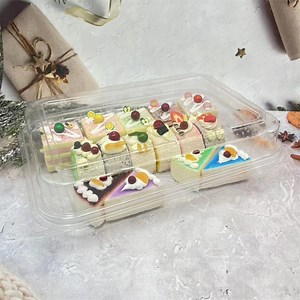 [Hot Item] Rectangle Plasticfood Grade Pet Cake Storage Container with Lid