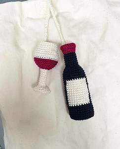 Pattern PDF - Crochet Red Wine Bag Charm - Cute DIY Amigurumi Accessory - Etsy