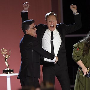 You Must See Conan O'Brien Crash Stephen Colbert's 2021 Emmys Speech
