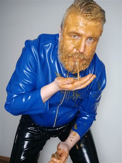 Diarrhea full Face Smearing & Eating in PVC Pt 3