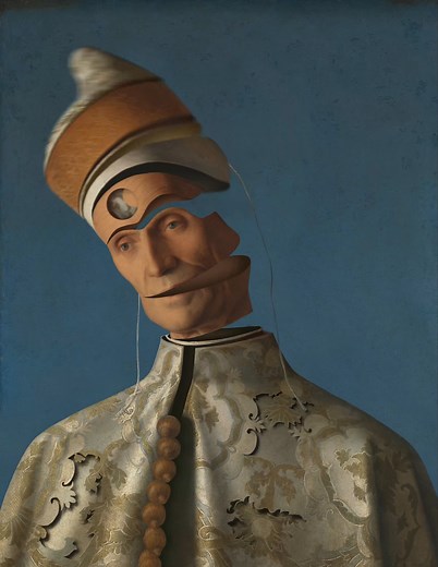 Kevin McGloughlin on Instagram: "'Limbo' Feeling a bit like this lately! Original painting was the 'Portrait of the Doge Leonardo Loredan,' by Giovanni Bellini. . . . . . #renaissance #bellini #art #surrealism #abstractart #animation #painting #experimental #mmotiongraphics #limbo"