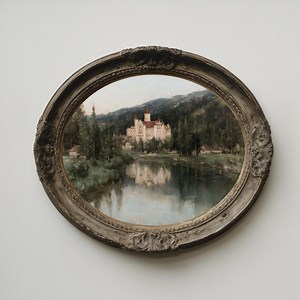 Château au bord du lac | Peinture à l'huile de paysage de conte de fées, art mural de campagne européenne, décoration imprimable vintage - Etsy France