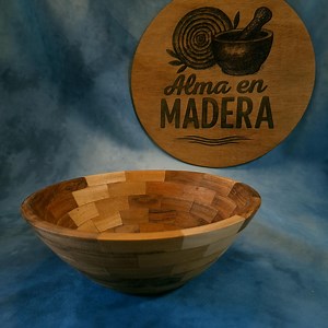 Decorative Segmented Wooden Bowl - Handmade in Oak and Cherry Tree - Unique Handcrafted Piece - Ideal for Gift or Natural Decoration - Etsy Australia