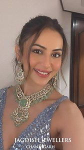 @rakulpreet shines in the brilliance of our emerald and diamond collection. For those who love to stand out, let every sparkle tell a story of elegance and charm.💚 . . . DM or WhatsApp at 8168972635 for inquiries Experience a unique collection Address: 2441-44, Sector 22C, #Chandigarh, 160022 | Jagdish Jewellers