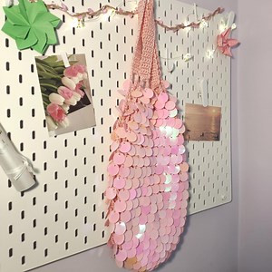 Bag for Paula - Custom Small Pink Bag With Sequins - Etsy Australia