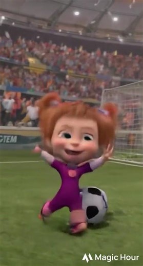 Masha and the Bear hit the football field at the legendary San Siro Stadium! ⚽🐻 #masha