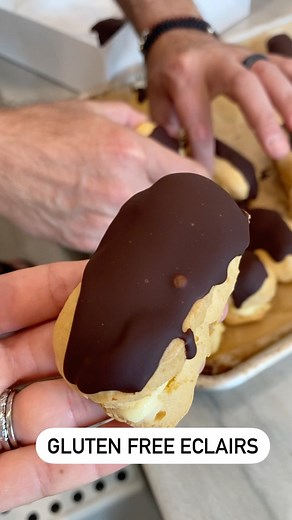 Gluten Free Eclairs #glutenfreerecipes #dessertlover #yummyinmytummy #indulgeyourself #soworthitthough #lightdessert #bakingfromscratch #terrasicecream #terrasdesserts #terrasbaking | Terra’s Ice Cream and Sweets