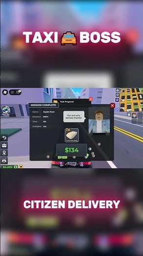 😮‍💨Deliver CITIZEN Lvl.3🔥Get CONCRETE BAG🥸Taxi Boss🚖#taxiboss #roblox #shorts #gaming #automobile