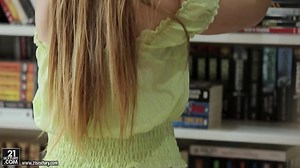 Cute Blonde Takes Off Short Skirt