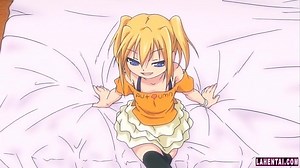 Cute little hentai teenie works guys hard cock