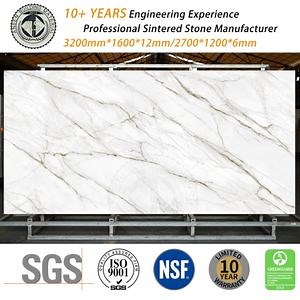[Hot Item] Large Format Polished Bianco Gold Porcelain Slab Sintered Stone Floor Wall 1600*3200mm