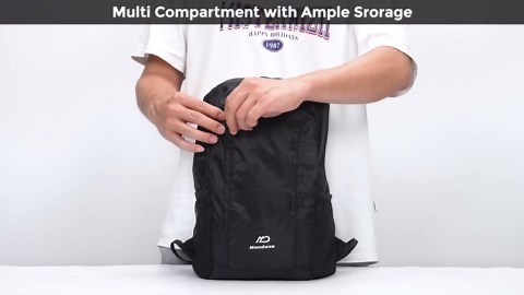 15L Hiking Daypack - Water Resistant Lightweight Packable Backpack for Travel Camping Outdoor - Black