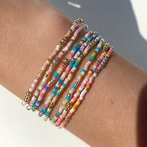 Delica Beaded Stacking Bracelet: Gold and Silver Plated, Colorful Stretch Bracelet - Etsy