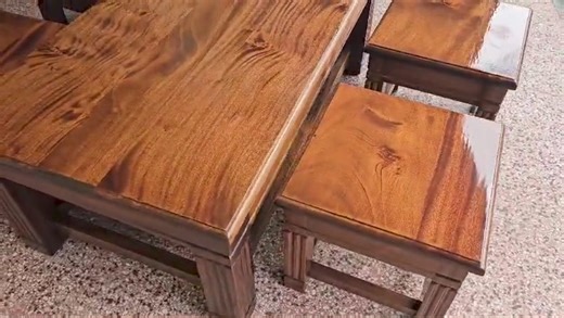 Spacious Coffee table set with Two-pack polyurethane VANISH... TABLE- 4.5FT *2.5FT STOOLS -2FT*2FT Ksh 110,000 | Stapem Furniture Ngara | Facebook