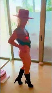 Britney Spears Latest Dance Moves Black Leotard Bodysuit and Wide-Brimmed Boater Hat #britneyspears