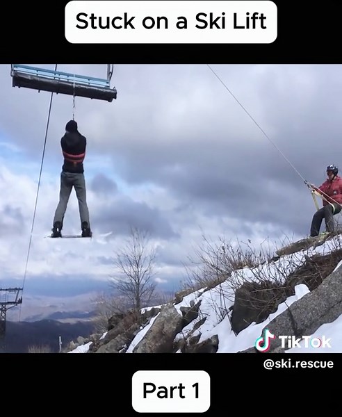 Stuck on a Ski Lift #rescue #skiing #ski #emergency #risk