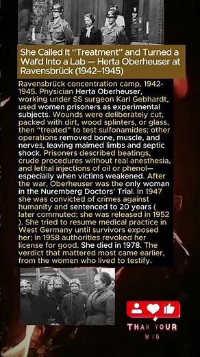 She Called It “Treatment” and Turned a Ward Into a Lab — Herta Oberheuser at Ravensbrück (1942–1945)