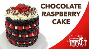 Chocolate Raspberry Cake! Simple naked cake design. What fruit should I use next? Follow on Instagram and TikTok: @thesweetimpact | The Sweet Impact