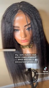 NEW IN: 100% HUMAN HAIR MICRO KINKY STRAIGHT BRAID WIG-KELLY...