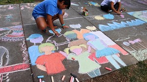 ⭐🐉💞 The sidewalks near Rainier Trail were transformed into a wonderland full of some of our favorite things: mountain ranges, dragons, wacky patterns, people and encouraging messages ⭐🐉💞 Thank you to all our Chalk Art artists! | City of Issaquah - Government