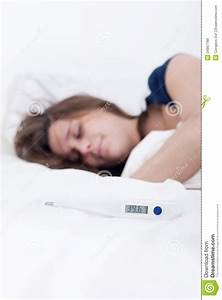 Woman With Temperature Stock Photo Image Of Focus Selective 24867788