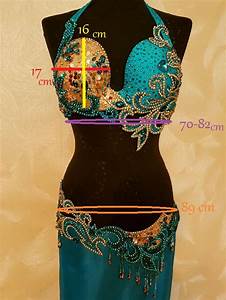 Belly Dance Costume Teal Golden Emerald Professional Belly Etsy