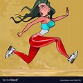 Cartoon Wonder Woman Running Fast
