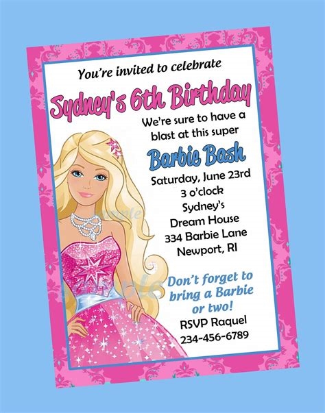 barbie invitations free nude