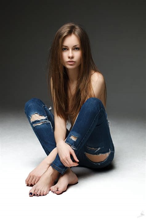 barefoot and jeans nude