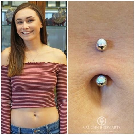 belly button outie piercing nude