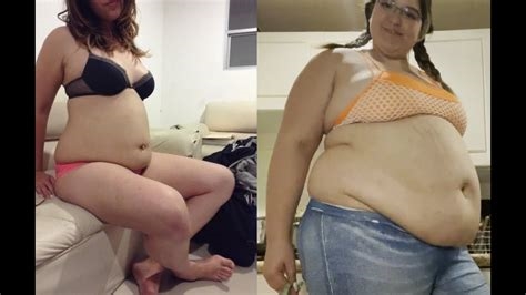 belly stuffing weight gain nude