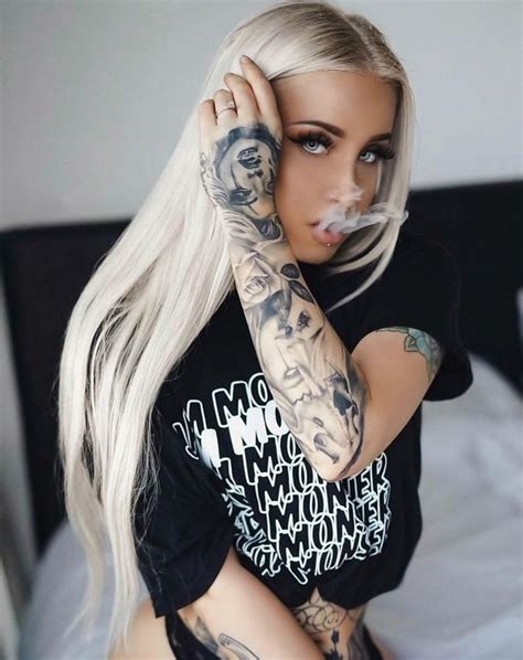 blonde tattooed model nude