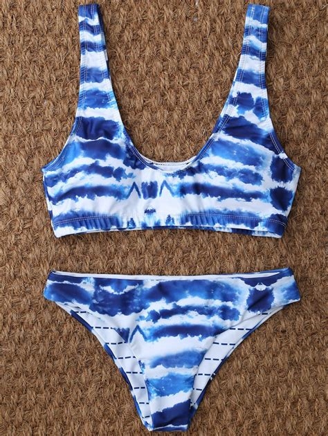 blue and white bikini set nude