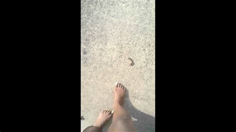 bug crush barefoot nude