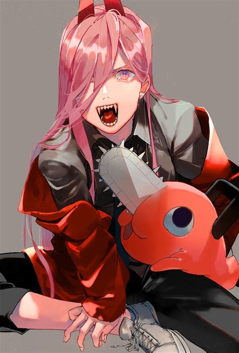 chainsaw man pink hair nude