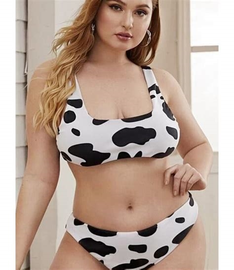 cow print bikini plus size nude