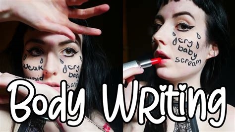 degrading body writing nude