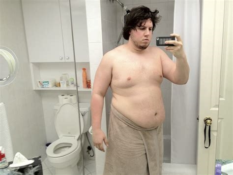 fat guy masterbating nude