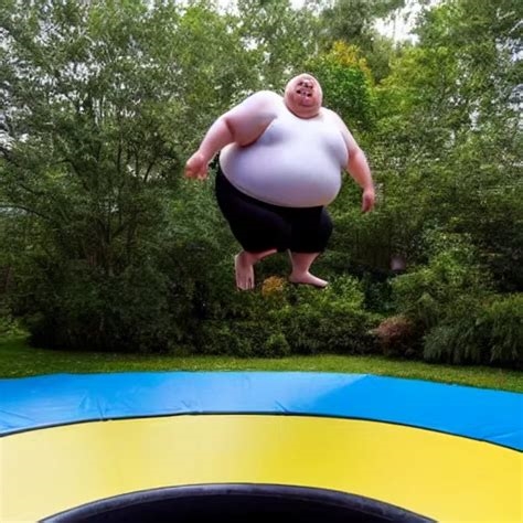 fat guy on trampoline nude