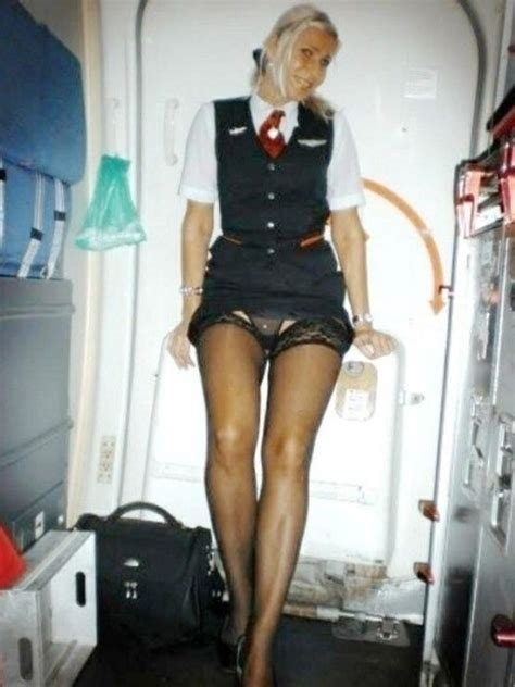flight attendant masturbates nude