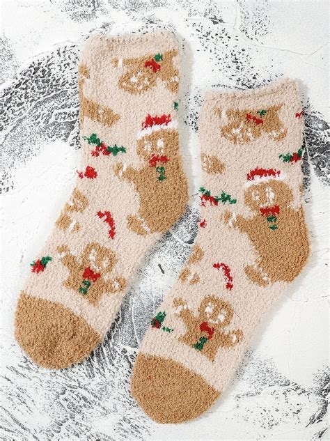 gingerbread fuzzy socks nude