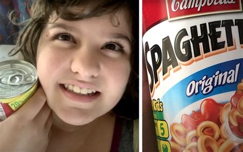 girl opens spaghettios with pussy nude