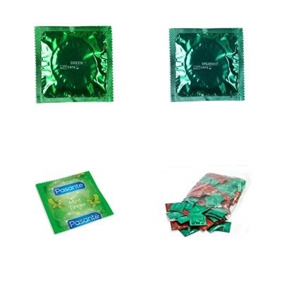 green condom nude