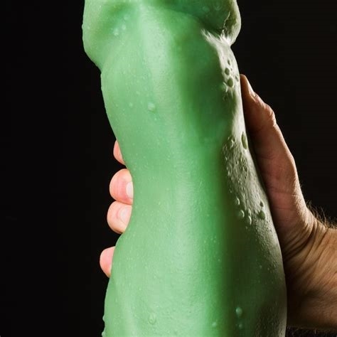 green dildo nude