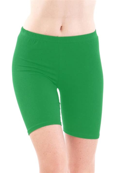 green spandex shorts nude