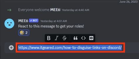 how to disguise a link on discord nude